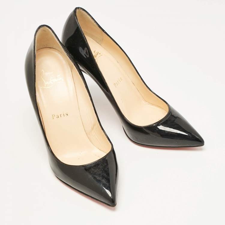 Pre Owned Christian Louboutin Black Patent Leather Pigalle Pumps Size 36