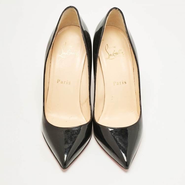 Pre Owned Christian Louboutin Black Patent Leather Pigalle Pumps Size 36