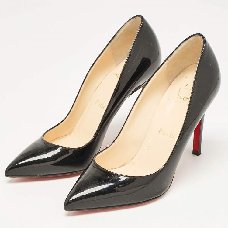 Pre Owned Christian Louboutin Black Patent Leather Pigalle Pumps Size 36