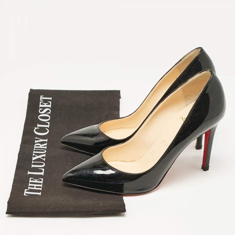 Pre Owned Christian Louboutin Black Patent Leather Pigalle Pumps Size 36
