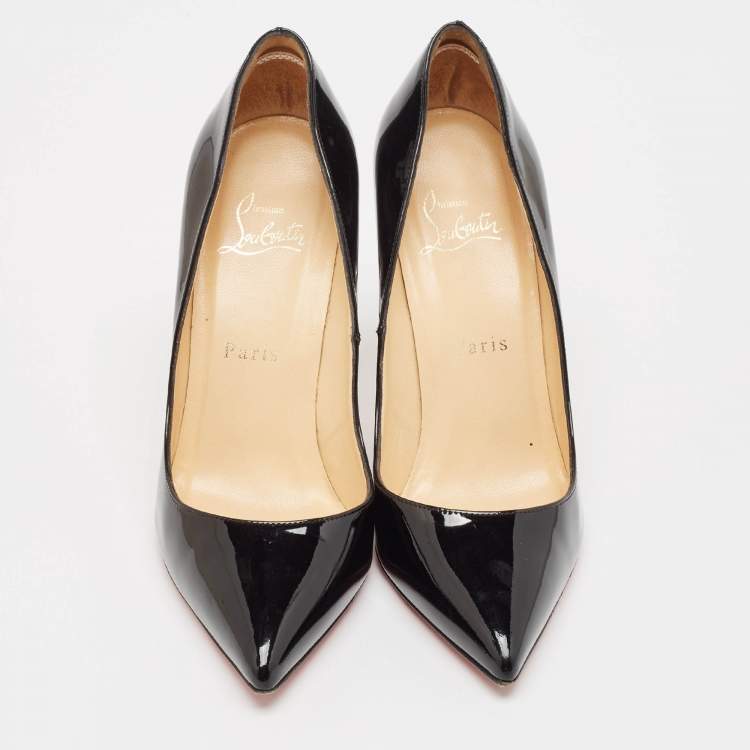 Pre Owned Christian Louboutin Black Patent Leather Pigalle Pumps Size 37.5
