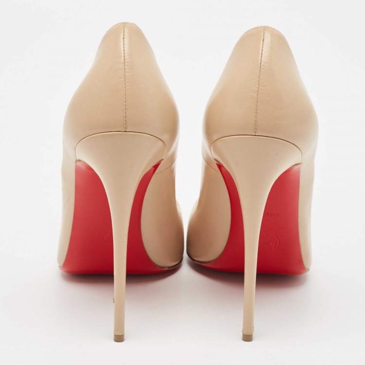 Pre Owned Christian Louboutin Beige Leather So Kate Pumps Size 41