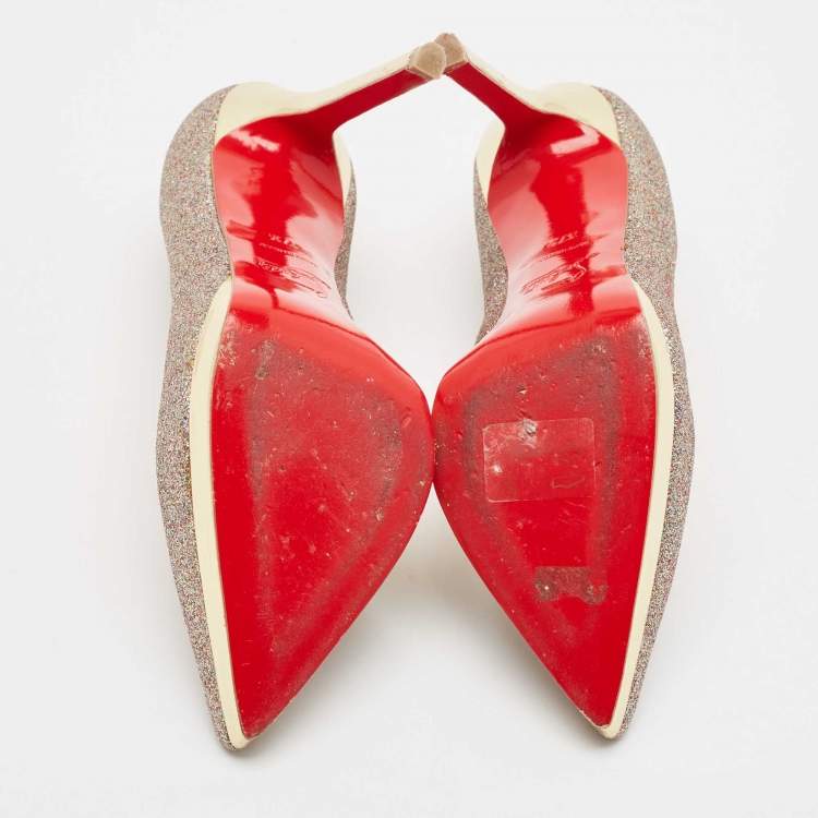 Pre Owned Christian Louboutin Multicolor Glitter Pigalle Plato Pumps Size 37.5