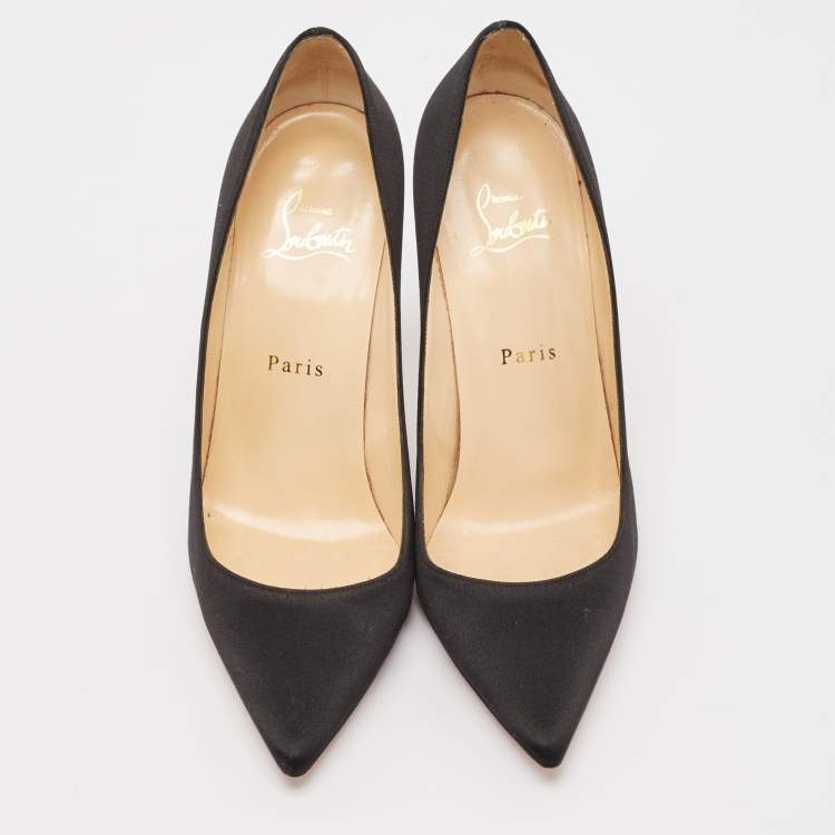مملوكة مسبقًا Christian Louboutin Black Satin So Kate Pumps Size 38.5
