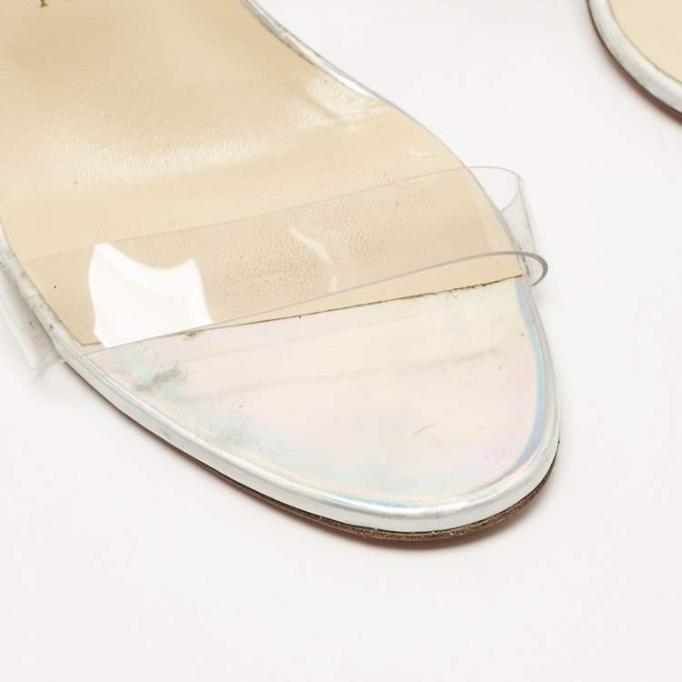 Pre Owned Christian Louboutin Transparent PVC Just Nothing Slide Sandals Size 39