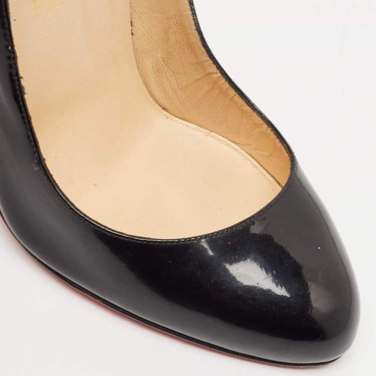 Pre Owned Christian Louboutin Black Patent Leather New Simple Pumps Size 38.5