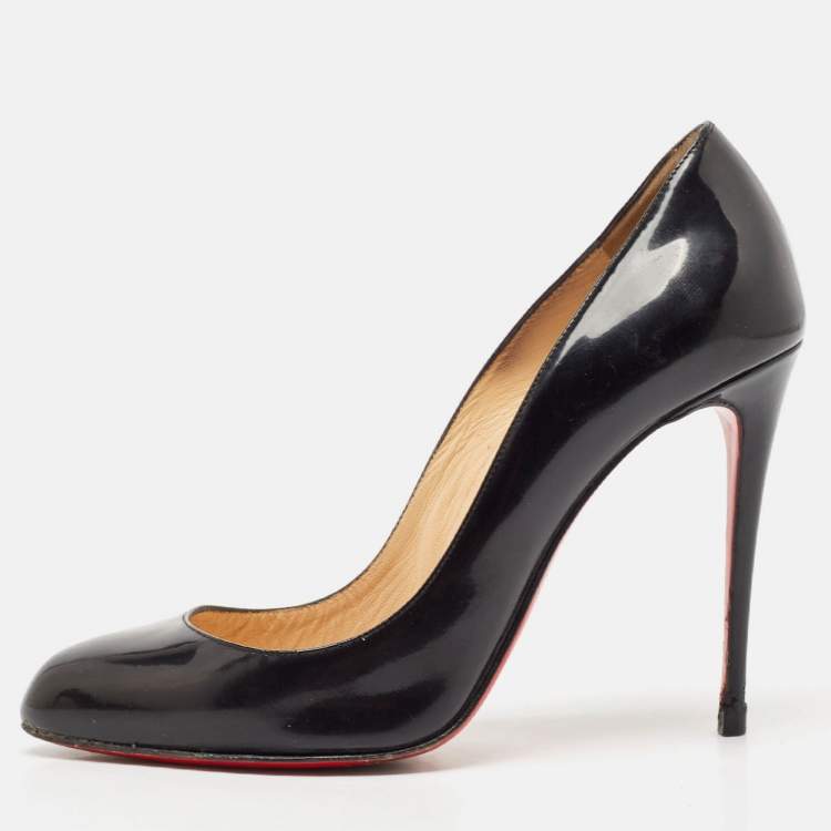 Pre Owned Christian Louboutin Black Patent Leather New Simple Pumps Size 38.5