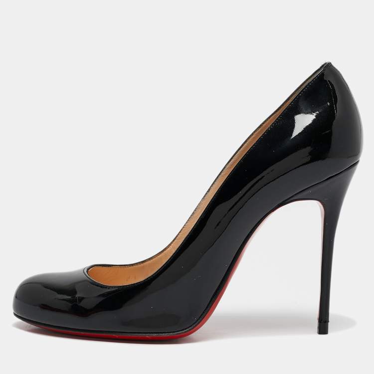 Pre Owned Christian Louboutin Black Patent Leather New Simple Pumps Size 36.5