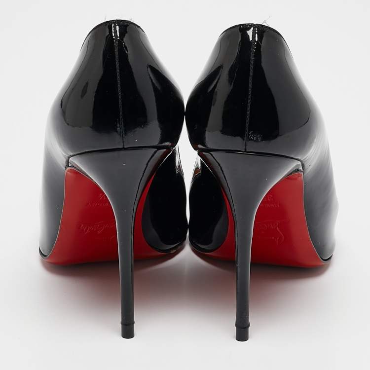 Pre Owned Christian Louboutin Black Patent Leather New Simple Pumps Size 36.5