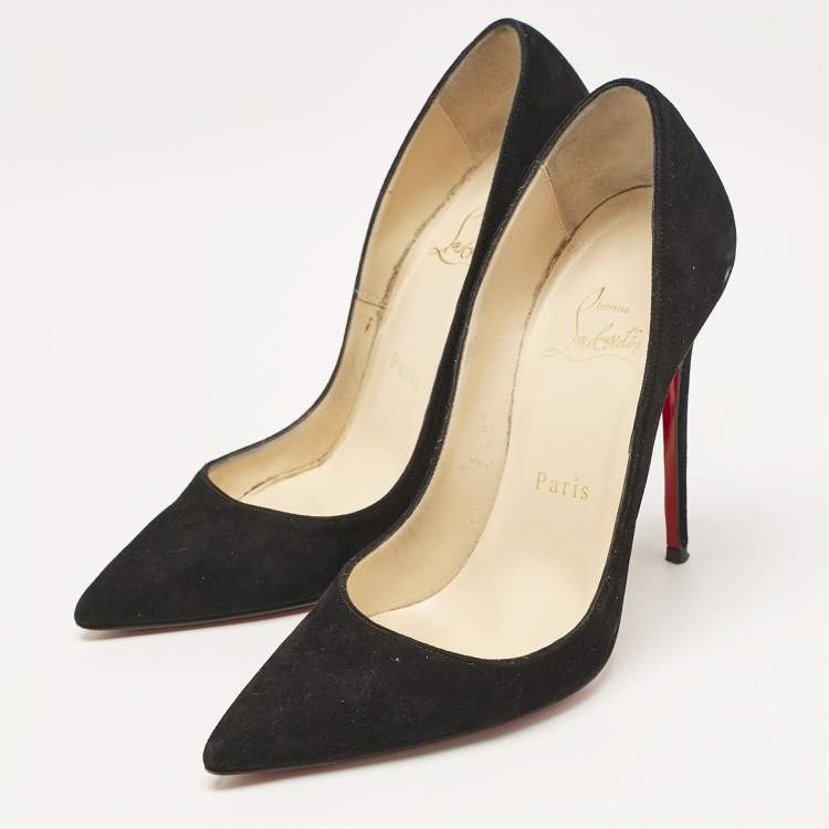 Pre Owned Christian Louboutin Black Suede So Kate Pumps Size 35.5