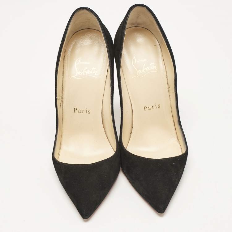 Pre Owned Christian Louboutin Black Suede So Kate Pumps Size 35.5