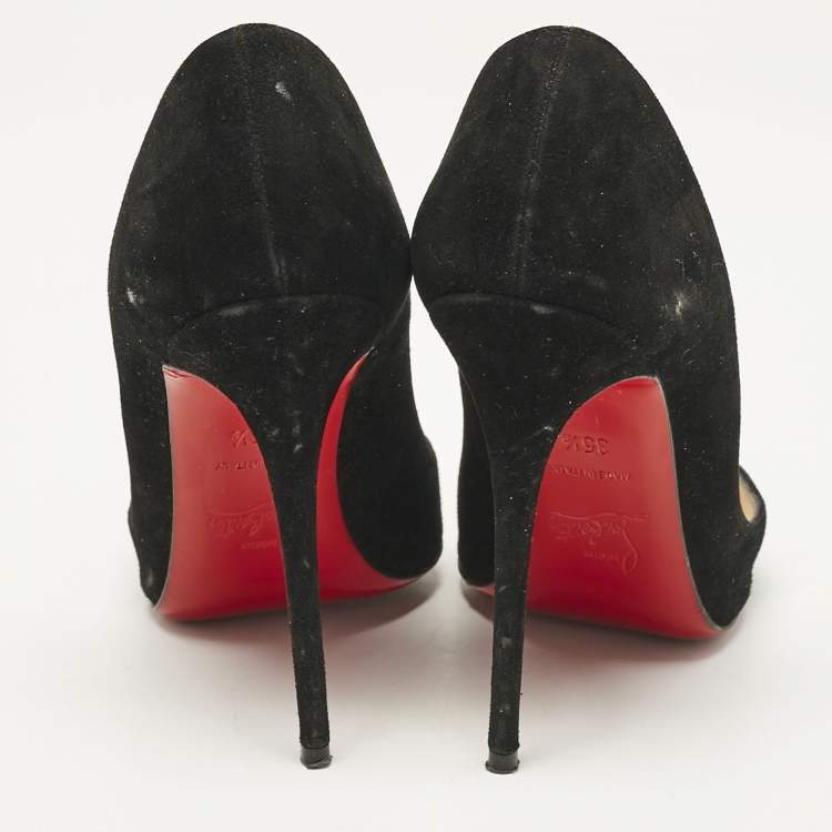 Pre Owned Christian Louboutin Black Suede So Kate Pumps Size 35.5