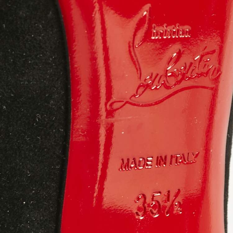 Pre Owned Christian Louboutin Black Suede So Kate Pumps Size 35.5
