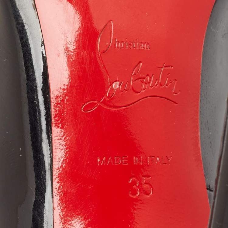 Pre Owned Christian Louboutin Black Patent Leather So Kate Pumps Size 35