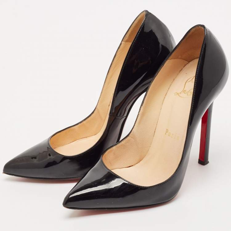 Pre Owned Christian Louboutin Black Patent Leather So Kate Pumps Size 35