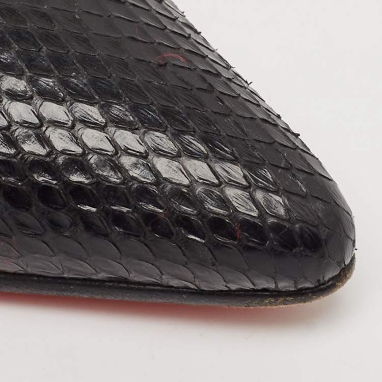 Pre Owned Christian Louboutin Black Snakeskin Leather So Kate Pumps Size 37
