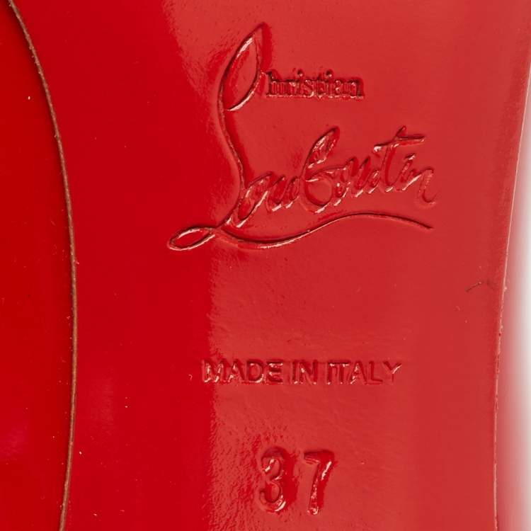Pre Owned Christian Louboutin Red Patent Leather You You Pumps Size 37