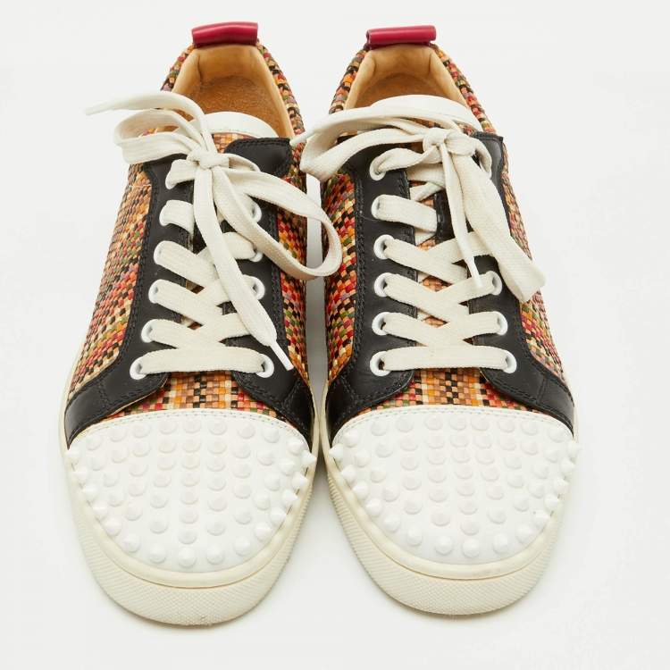 Pre Owned Christian Louboutin Multicolor Leather Louis Orlato Low Top Sneakers Size 39.5