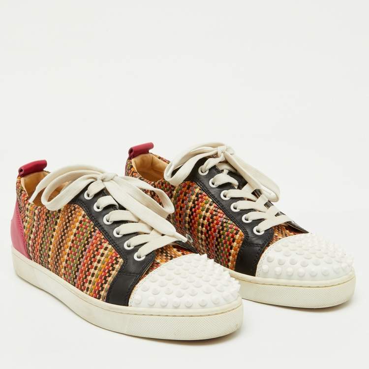 Pre Owned Christian Louboutin Multicolor Leather Louis Orlato Low Top Sneakers Size 39.5