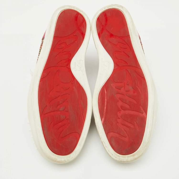 Pre Owned Christian Louboutin Multicolor Leather Louis Orlato Low Top Sneakers Size 39.5