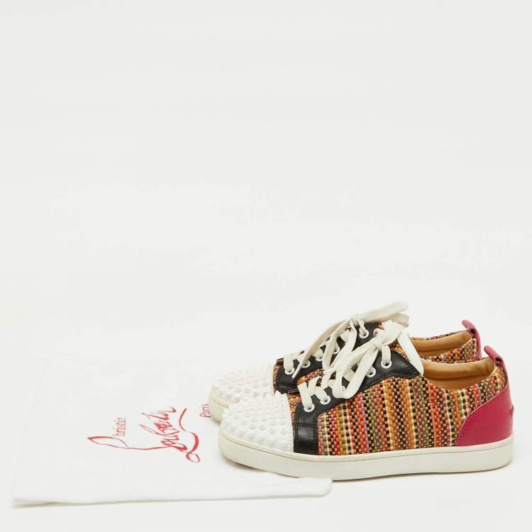 Pre Owned Christian Louboutin Multicolor Leather Louis Orlato Low Top Sneakers Size 39.5