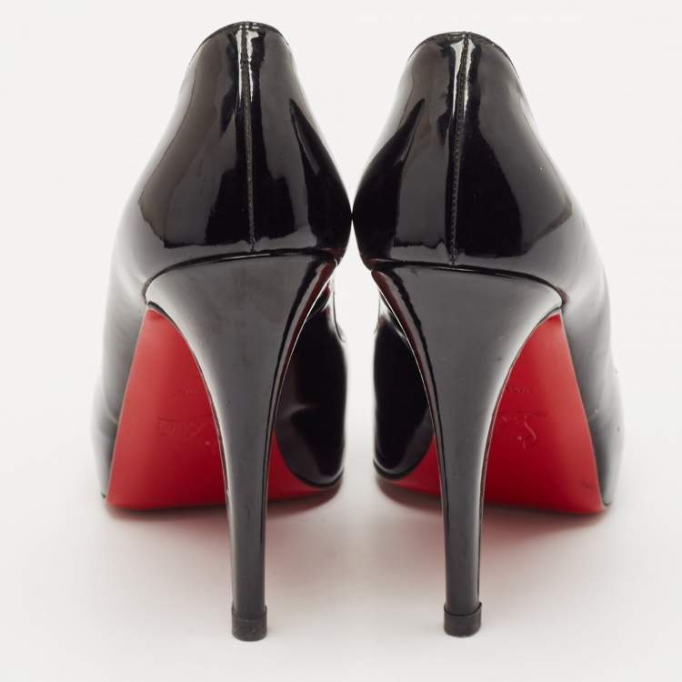 Pre Owned Christian Louboutin Black Patent Leather New Very Prive Pumps Size 37