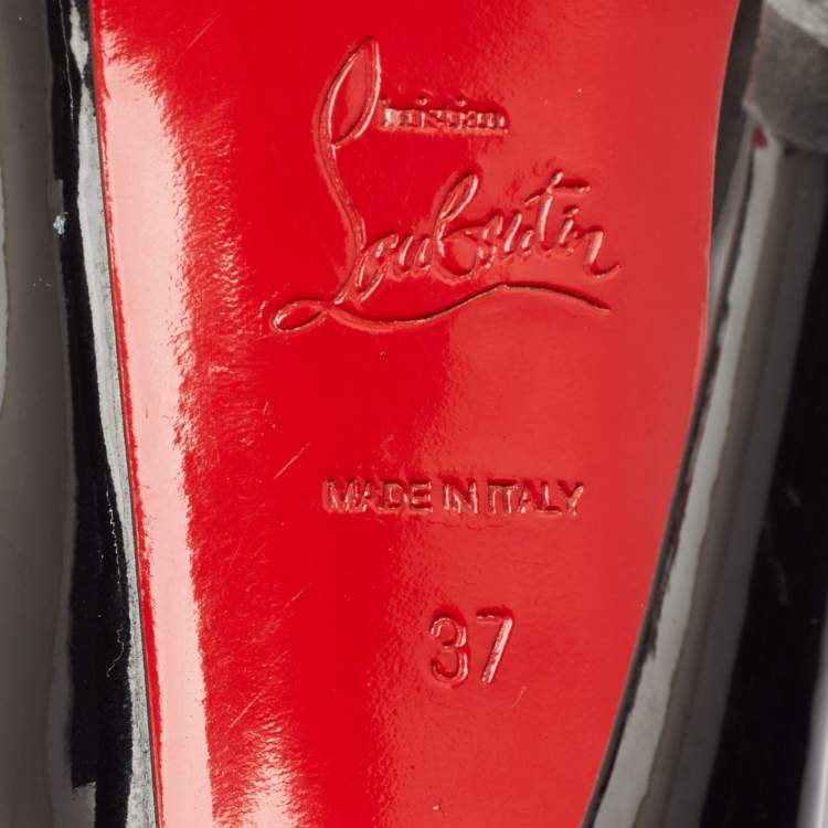 Pre Owned Christian Louboutin Black Patent Leather New Very Prive Pumps Size 37