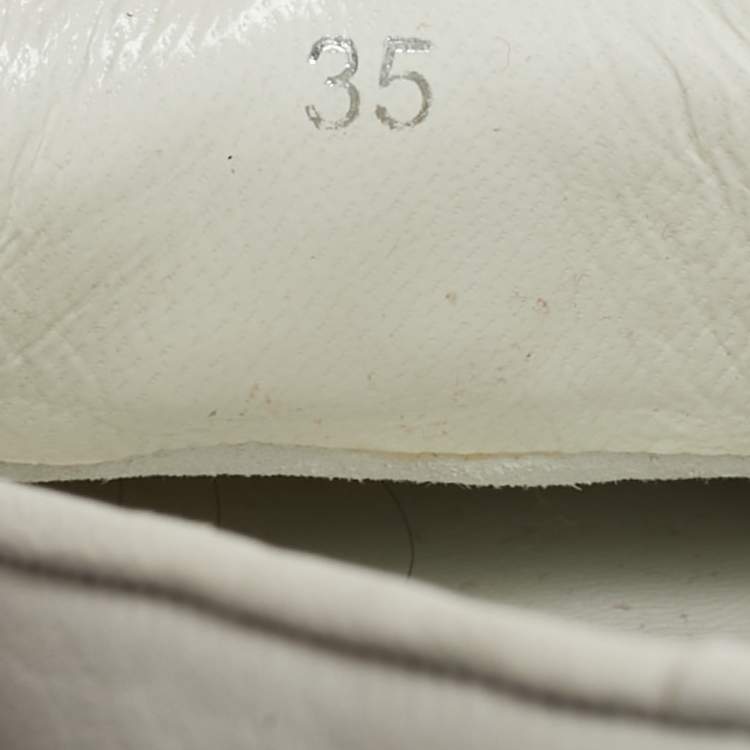 Pre Owned Christian Louboutin White Leather Nanou Orlato Espadrille Flats Size 35