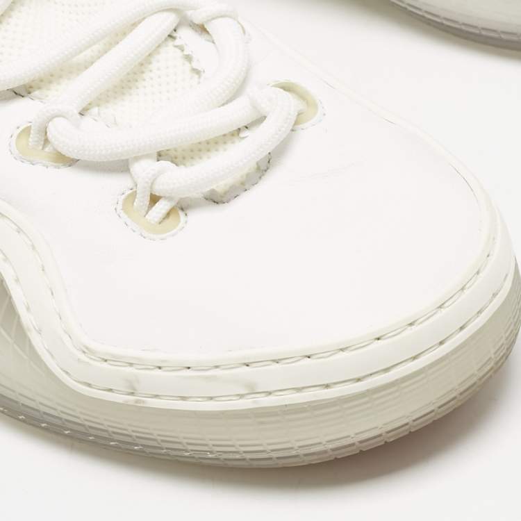 Pre Owned Christian Louboutin White Suede and Fabric Arpoador Donna Sneakers Size 36