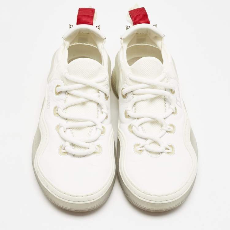 Pre Owned Christian Louboutin White Suede and Fabric Arpoador Donna Sneakers Size 36