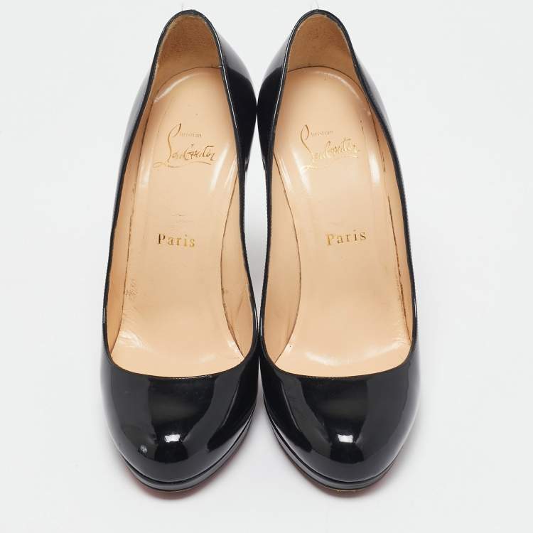 Pre Owned Christian Louboutin Black Patent Leather New Simple Pumps Size 38.5