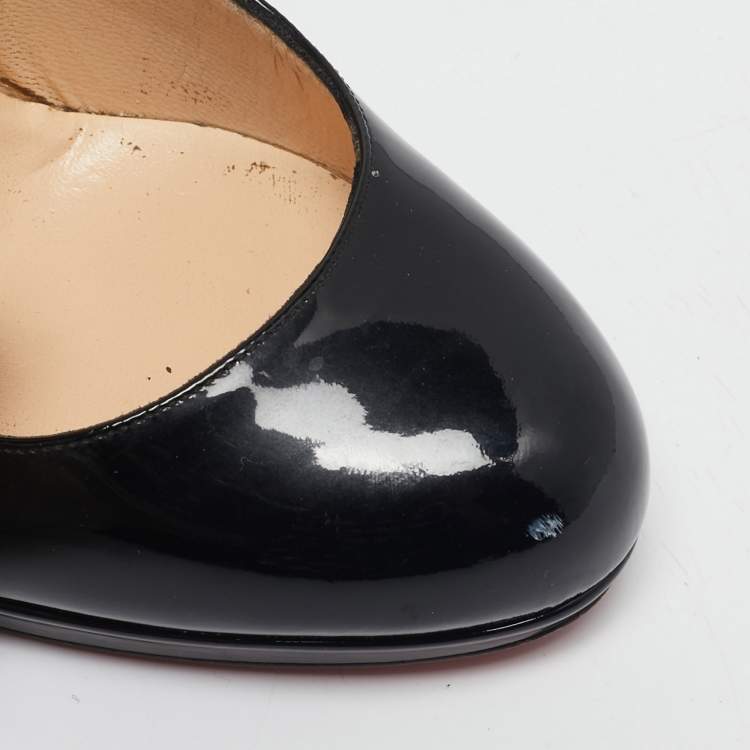 Pre Owned Christian Louboutin Black Patent Leather New Simple Pumps Size 38.5