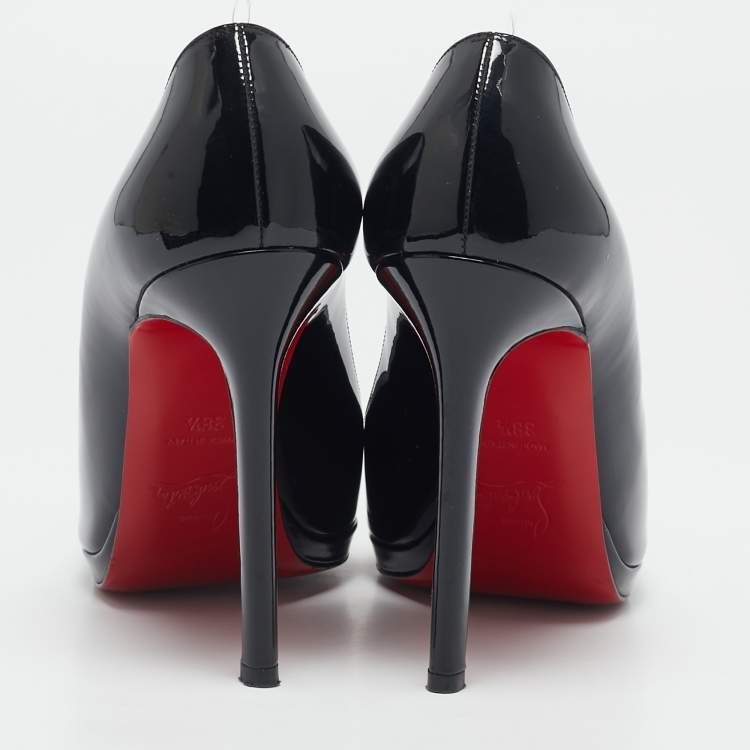 Pre Owned Christian Louboutin Black Patent Leather New Simple Pumps Size 38.5