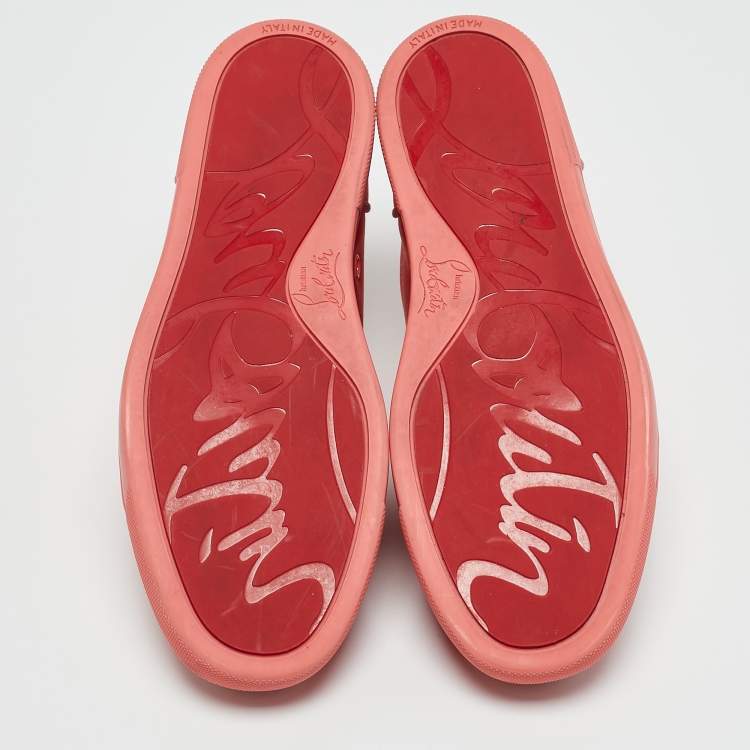 Pre Owned Christian Louboutin Pink Satin Louis Junior Orlato Low Top Sneakers Size 36