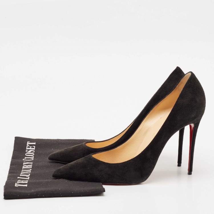 Pre Owned Christian Louboutin Black Suede So Kate Pumps Size 39.5