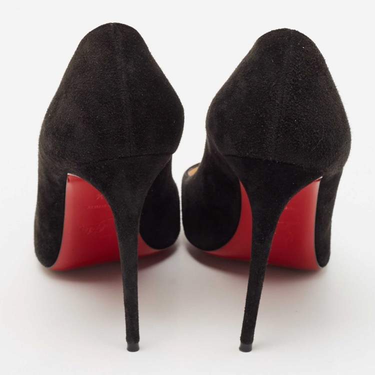 Pre Owned Christian Louboutin Black Suede So Kate Pumps Size 39.5