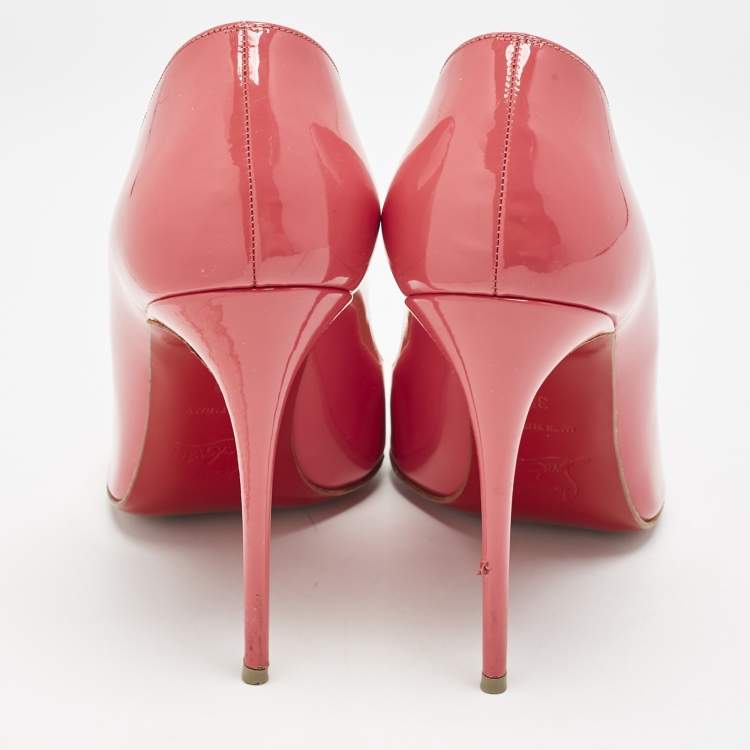 Pre Owned Christian Louboutin Pink Patent Leather Pigalle Follies Pumps Size 38