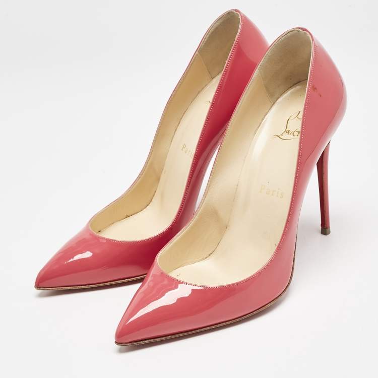 Pre Owned Christian Louboutin Pink Patent Leather Pigalle Follies Pumps Size 38