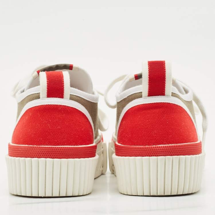 Pre Owned Christian Louboutin Multicolor Canvas Pedro Sneakers Size 38.5