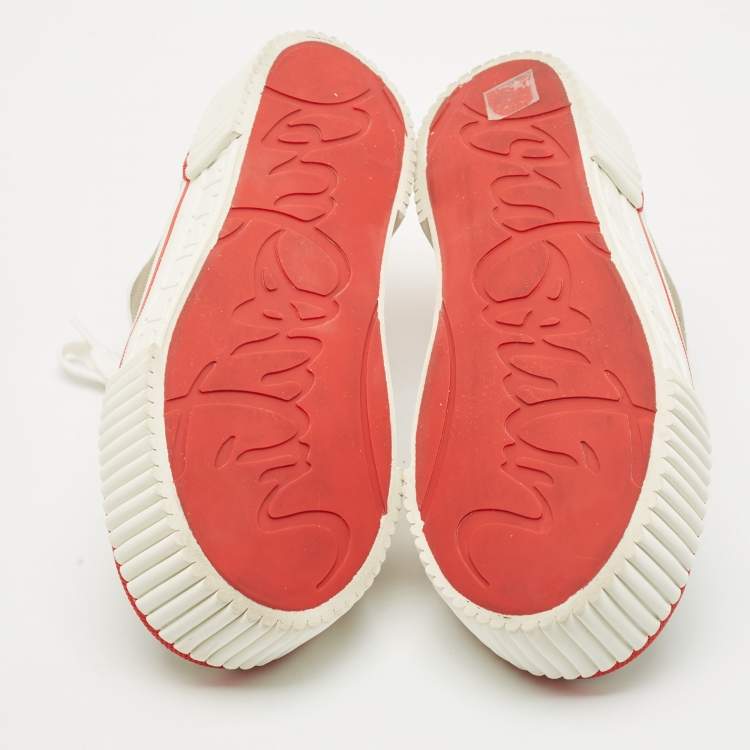 Pre Owned Christian Louboutin Multicolor Canvas Pedro Sneakers Size 38.5