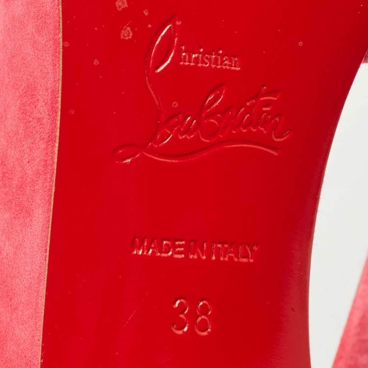 Pre Owned Christian Louboutin Pink Suede Iriza D'orsay Pumps Size 38