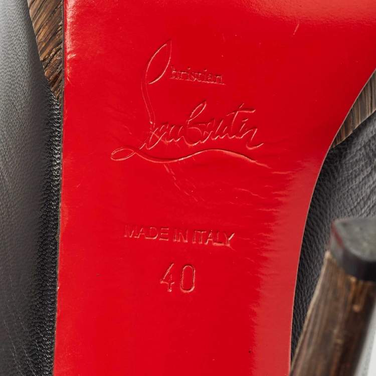 Pre Owned Christian Louboutin Black Leather Neofilo Platform Pumps Size 40