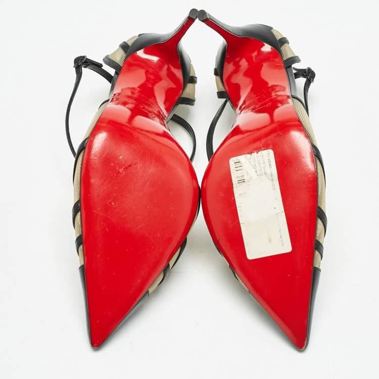 Pre Owned Christian Louboutin Black Leather Theodorella Pumps Size 38.5