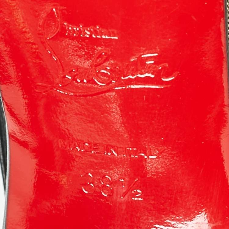 Pre Owned Christian Louboutin Black Leather Theodorella Pumps Size 38.5