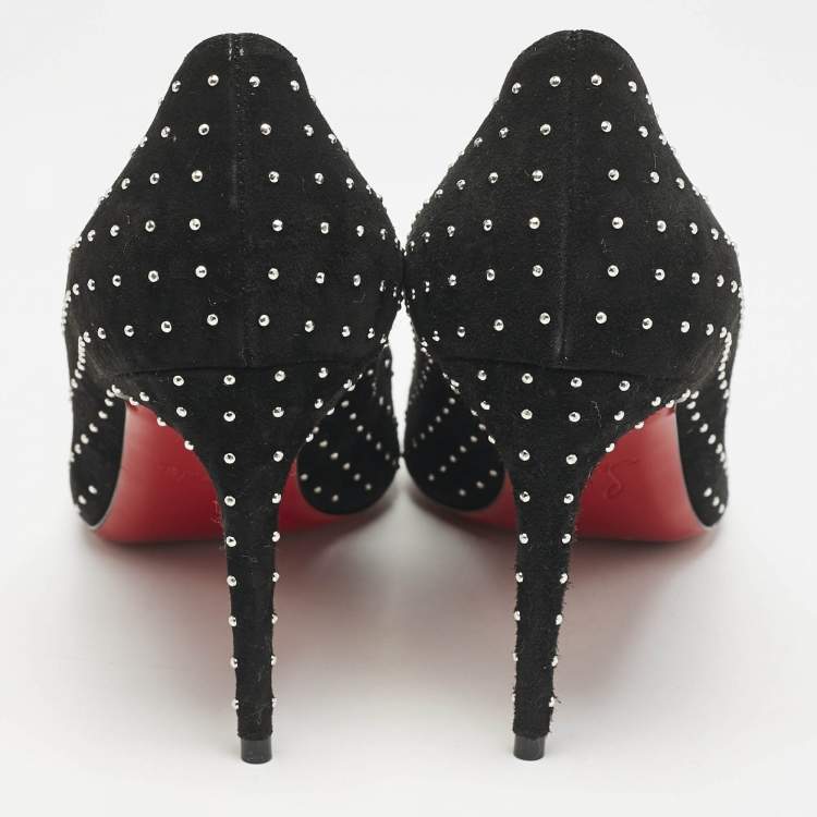 Pre Owned Christian Louboutin Black Suede Pigalle Follies Pumps Size 39.5