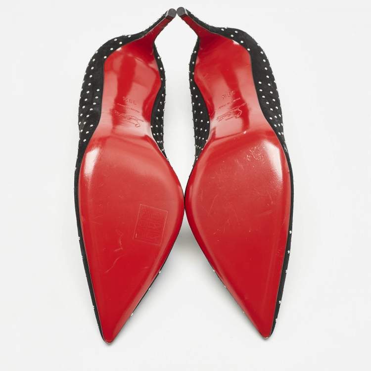 Pre Owned Christian Louboutin Black Suede Pigalle Follies Pumps Size 39.5