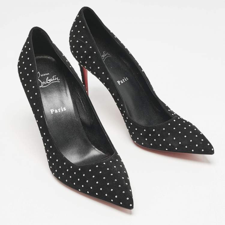 Pre Owned Christian Louboutin Black Suede Pigalle Follies Pumps Size 39.5