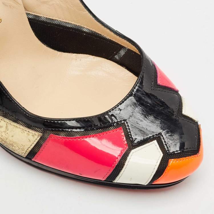 مملوكة مسبقًا Christian Louboutin Multicolor Patent Leather Astrogirl Pumps Size 38.5