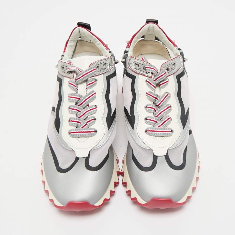 Pre Owned Christian Louboutin Tri-Color Leather and Net Sharkina Sneakers Size 36