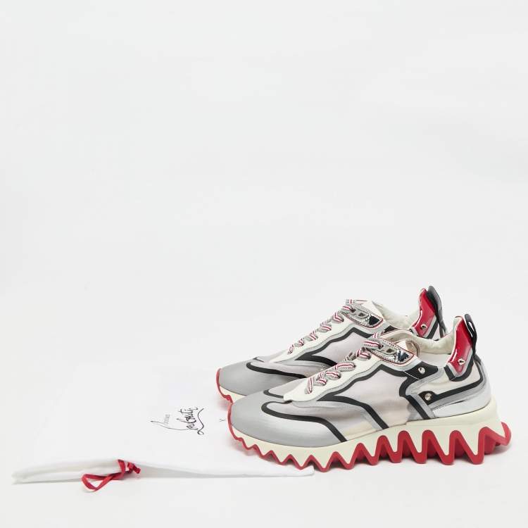 Pre Owned Christian Louboutin Tri-Color Leather and Net Sharkina Sneakers Size 36